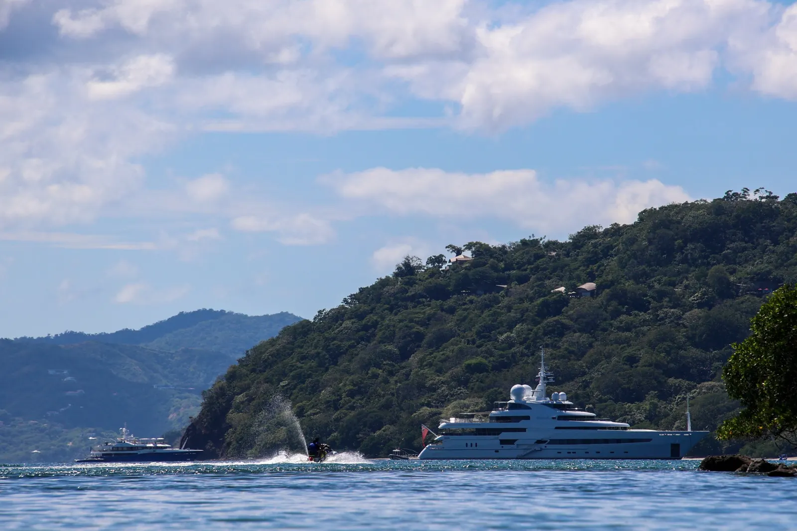 Sailboats in a Pacific harbor, Costa Rica